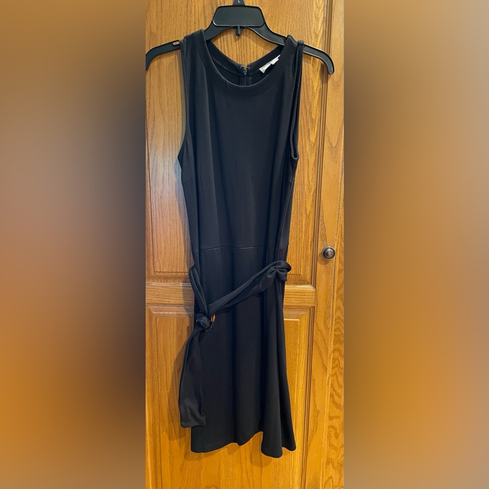 Loft black dress with tortoise buckle sz 4